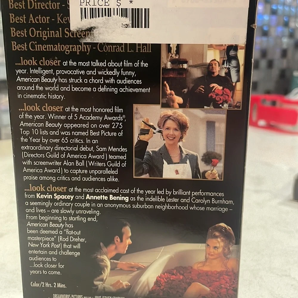 American Beauty VHS 1st Release Bought From Blockbuster Label Says 1/15/2001 - Picture 3 of 4